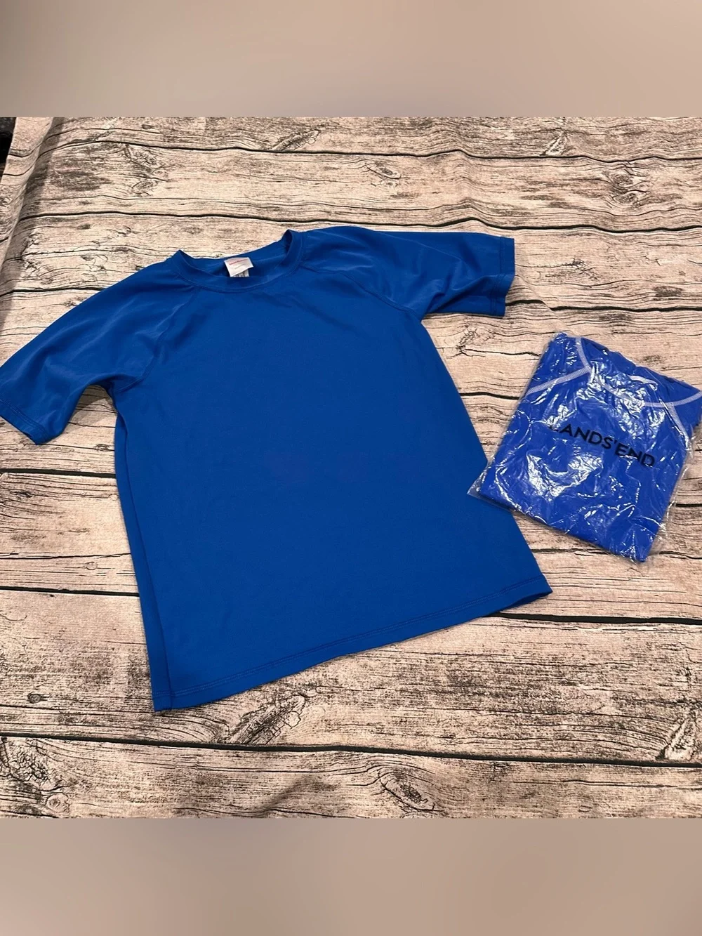Lot of 2 Unisex Rashguards Hanna Andersson and Lands’ End Both Blue Size Large